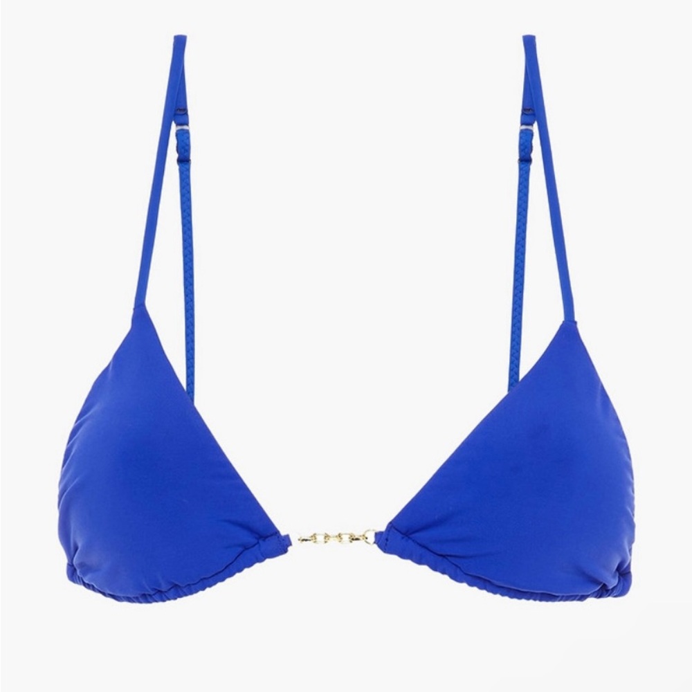VIX PAULA HERMANNY Chain-trimmed triangle bikini top NWT S